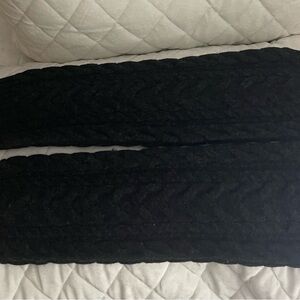 Ralph Lauren Black Rugby Cable Knit Leg Warmers in 100% Shetland Wool